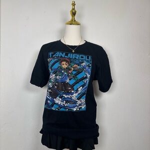 demon slayer tanjirou kamado anime black t-shirt unisex streetwear‎ school merch